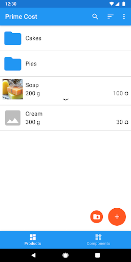 Android application Prime Cost screenshort