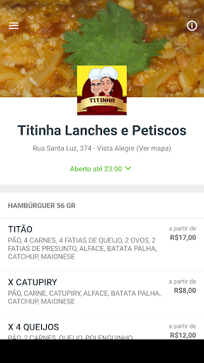Android application Titinha Lanches e Petiscos screenshort