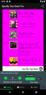 Top Stats Pro for Spotify Tangkapan layar