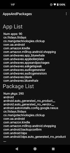 Android application Apps and Packages Viewer screenshort
