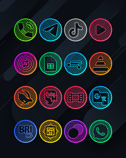 Screenshot of Lines Circle - Neon Icon Pack