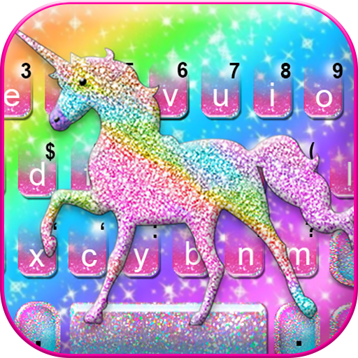 Rainbow Sparkle Unicorn Keyboard Theme