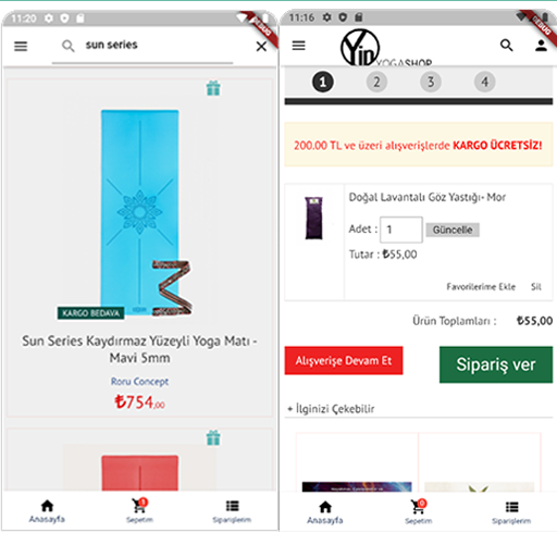 Android application YinYogaShop screenshort
