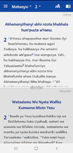 Bible in Safwa audio & Swahili Screen 2