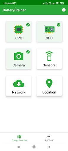 Android application Battery Drainer screenshort
