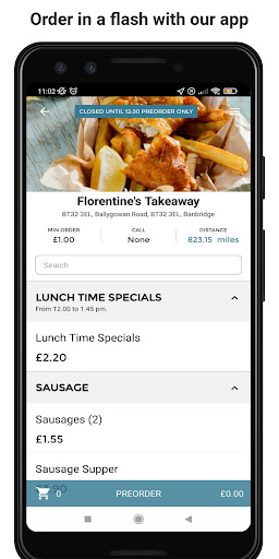 Android application Florentine Takeaway screenshort