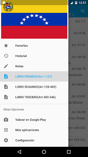 Android application Código Penal de Venezuela screenshort