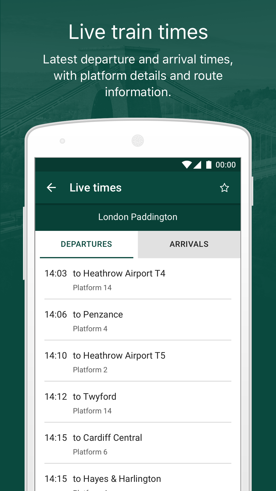 Android application Train tickets, travel & times screenshort