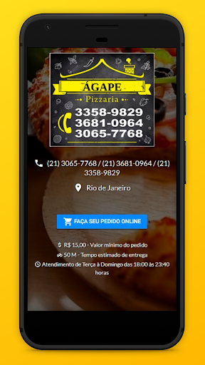Android application Ágape Pizzaria screenshort
