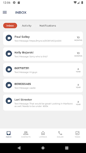 Android application Homes of Idaho CRM screenshort