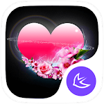 Pink Heart Love-APUS Launcher stylish theme Apk