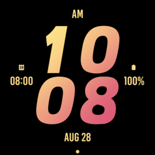 Peach Bold Watch Face