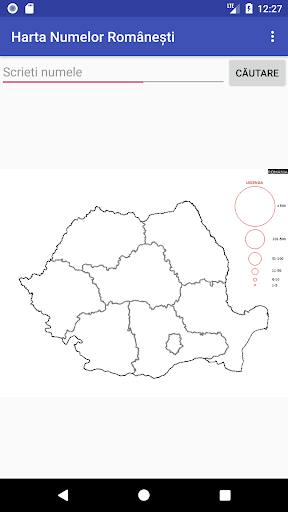 Android application Harta Numelor Românești screenshort