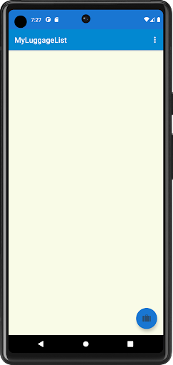 Android application MyLuggageList screenshort