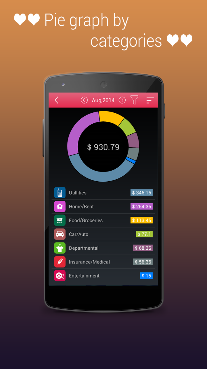 Android application Home Budget Planner HD Paid screenshort