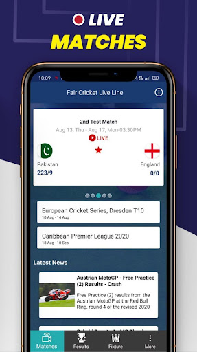Fair Cricket Line : Live Score Screen 3