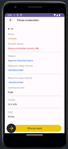 Kuryer Aze - Kuryerlər üçün Screen 3