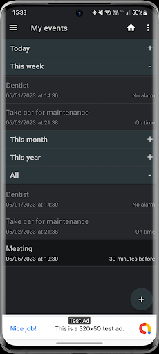 Work Shift Table Screen 3