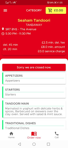 Android application Seaham Tandoori screenshort