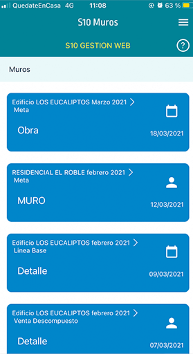 Android application S10 Muros screenshort