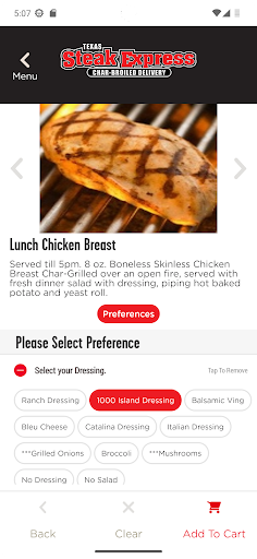 Screenshot of Texas Steak Express