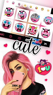 Pink Selfie Girl Keyboard Background 7.0.1_0120 screenshots 3