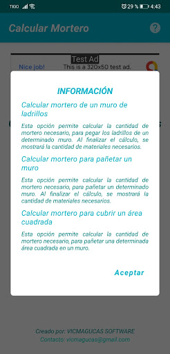 Calculadora De Mortero Screen 2
