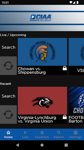 Android application CIAA Sports Network screenshort