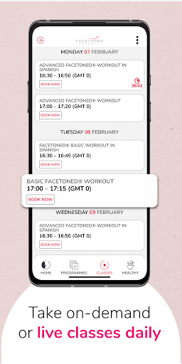 Screenshot of FaceToned Face Exercise App