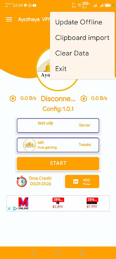 Android application Ayothaya VPN screenshort
