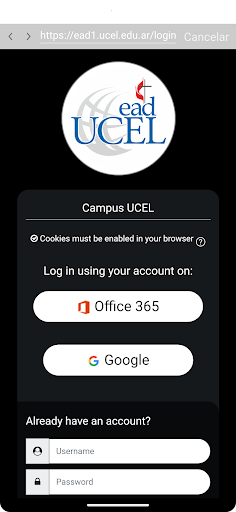 Android application Campus UCEL screenshort