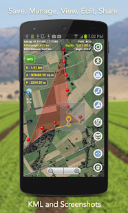 Planimetro - Screenshot della misura dell'area GPS