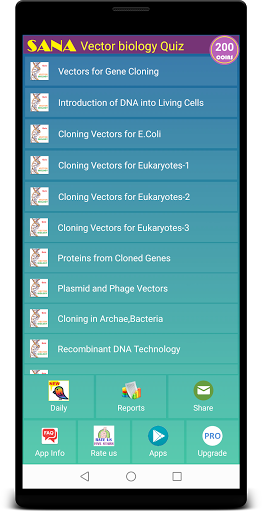 Android application Vector Biology Quiz screenshort