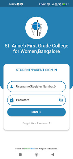 Android application ST. ANNES COLLEGE,BANGALORE screenshort