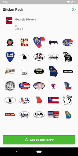 Android application Georgia stickers for WhatsApp screenshort