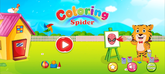 Coloring Cute Spider Superhero