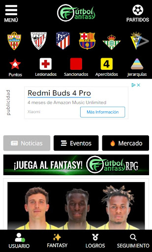Android application FútbolFantasy screenshort