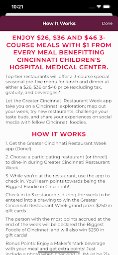 Cincinnati Restaurant Week Screen 2