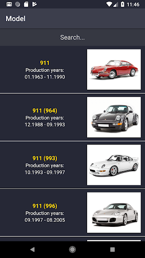 Android application TechApp for Porsche screenshort