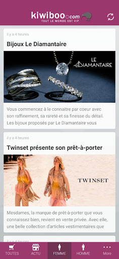 Ventes privées et Soldes Screen 2
