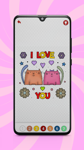 Android application Valentines Love Color Book screenshort