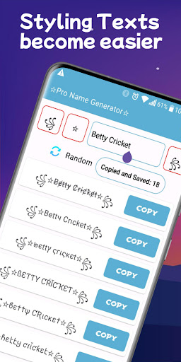 Android application Hira Nickname Generator screenshort