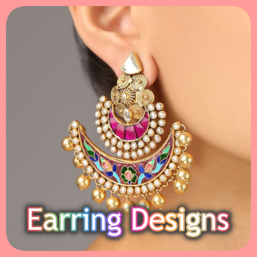 Earring Design Pearl Gold  Icon