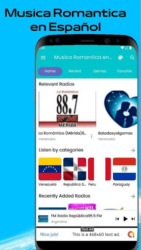 Android application Musica Romantica en Español screenshort