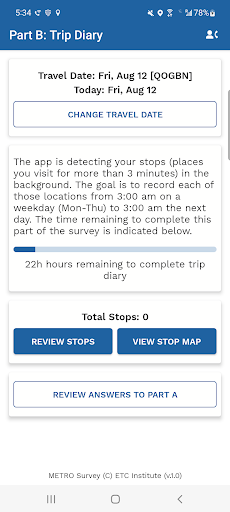 CATS User Travel Survey Screen 3