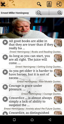 Android application Ernest Hemingway : Quotes screenshort