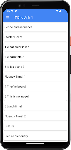 Tiếng Anh Lớp1 Screen 3