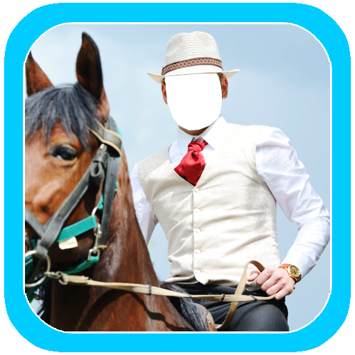 Man With Horse Photo Suit logo