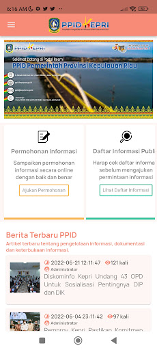 Android application PPID Kepri screenshort