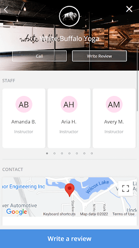 Android application White Buffalo Yoga screenshort